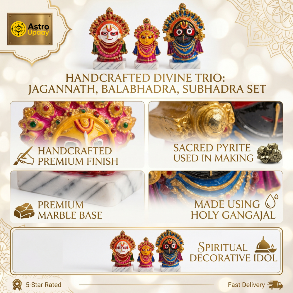 Premium Jagannath Balabhadra Subhadra Idol Set for Home Temple