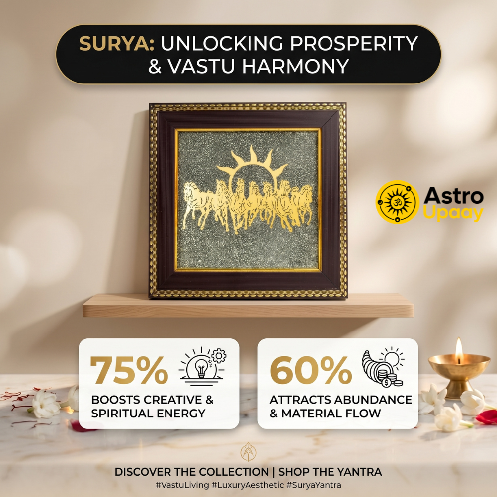 Premium Surya Dev 7 Horses Vastu Frame for Home & Office