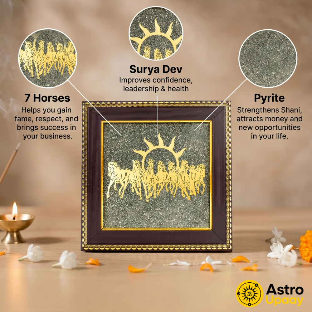 Premium Surya Dev 7 Horses Vastu Frame for Home & Office
